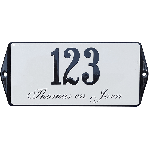 EM113 Emaille naambord model oor 23x10cm