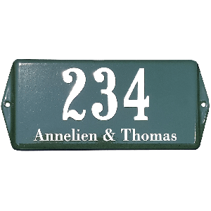 EM109 Emaille naambord model oor basis 23x10cm