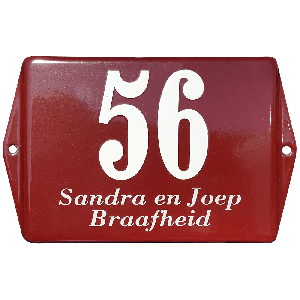 EM107 emaille naambord model oor basis 15x12cm