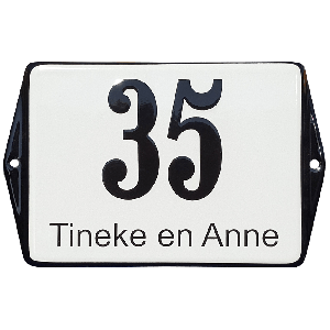 EM111 Emaille naambord model oor 15x12cm