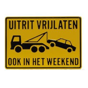 GA059 geel uitrit vrijlaten weekend 35x24cm