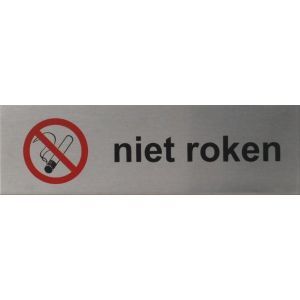 RP14 aluminium RVS look Pictogram NIET ROKEN