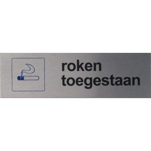 RP06 aluminium RVS look Pictogram ROKEN TOEGESTAAN