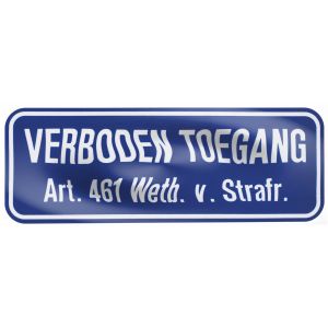 GA233 Verboden toegang reflecterende sticker 40x15cm