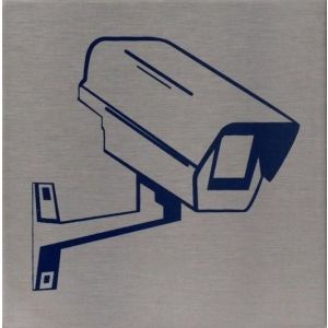 RP45 aluminium RVS look Pictogram Camerabewaking 80x80mm