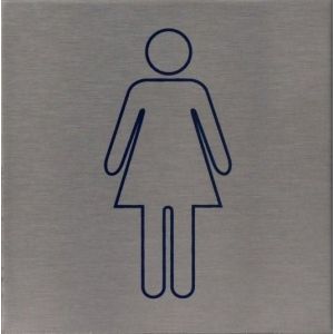 RP36 aluminium RVS look Pictogram Dames 80x80mm