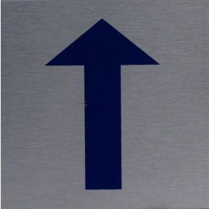 RP44 aluminium RVS look Pictogram Pijl 80x80mm