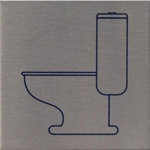 RP37 aluminium RVS look Pictogram Toilet 80x80mm