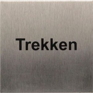 RP43 aluminium RVS look Pictogram Trekken 80x80mm