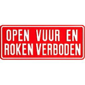 GA034 open vuur en roken verboden