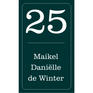 A-23 Emaille look naambord 16x30cm