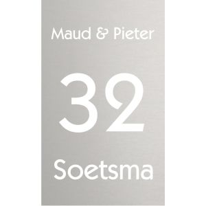 AMAT06 Naambordje voordeur aluminium mat 12x20cm