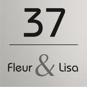 AMAT04 Naambordje voordeur aluminium mat 25x25cm