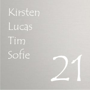 AMAT05 Naambordje voordeur aluminium mat 30x30cm