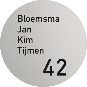 AMAT18 Naambordje voordeur aluminium mat rond 25cm