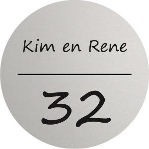 AMAT17 Naambordje voordeur aluminium mat rond 20cm