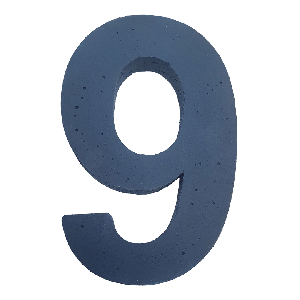 Betonnen huisnummer 9 antraciet