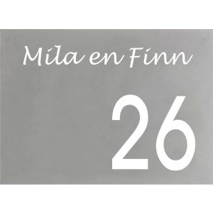 Beton naambord 20x15cm Lucida H/Arial