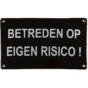 emaille blauw geen rijwielen plaatsen