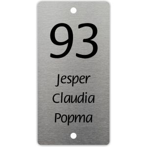 aluminium naambordje 6x12cm