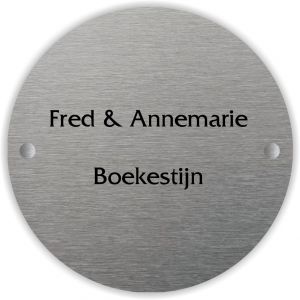 rond naambordje voordeur aluminium