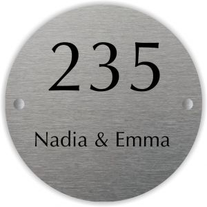naambord voordeur rond aluminium
