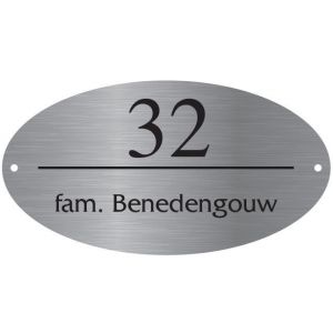 Aluminium naamborden BGA-07 ovaal 18x10cm