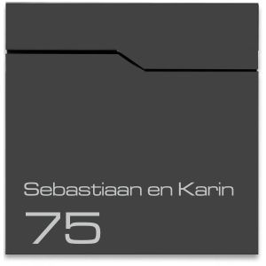 Brievenbus zwart met naam en huisnummer BR200.2 tekst