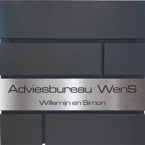 BR112 Brievenbus antraciet met naam en huisnummer 35x35x11cm tekst