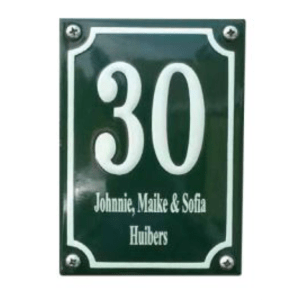 EM105 emaille naambord met kader 20x30cm