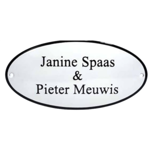 EM1550 emaille naamplaat ovaal met rand 20x10cm