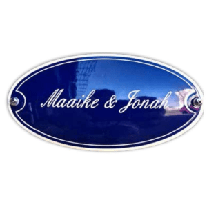 EM1551 emaille naamplaat ovaal met kader 20x10cm