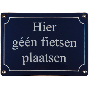 emaille blauw betreden op eigen risico