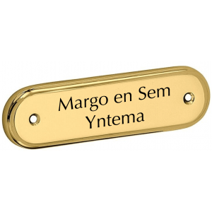 gegoten messing naamplaatje