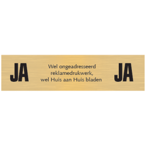 OR-13 kunststof goud JA-JA 12x3cm