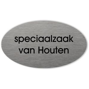 rvs naambord ovaal 27x15cm