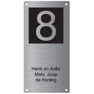 RVS naambord L27  10x20cm