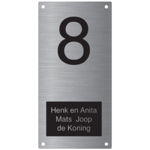 RVS naambord L32  15x30cm