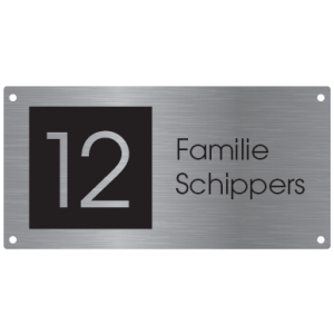 RVS naambord L33  20x10cm