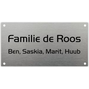 rvs naambord L8 24x12cm