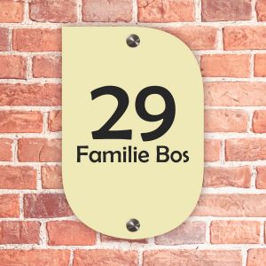 Naambordje voordeur scandi modern geel