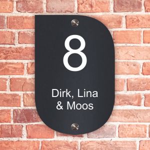 NBV22 Naambordje voordeur bandi modern donker