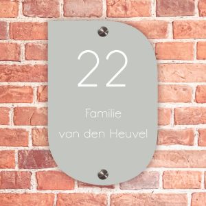 NBV22 Naambordje voordeur bandi modern grijs