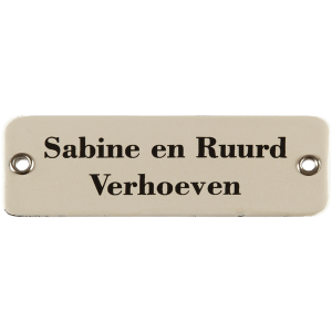 EM127 emaille naamplaat zonder kader 11x3.5cm