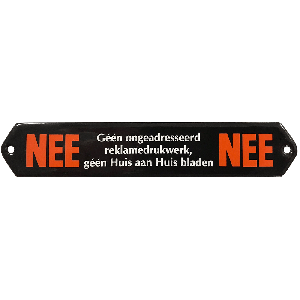 EM290 emaille NEE NEE brievenbusbordje
