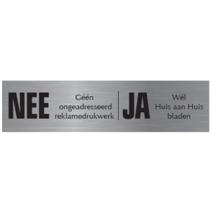 OR-3 RVS NEE-JA ongewenste reclame 15x3cm