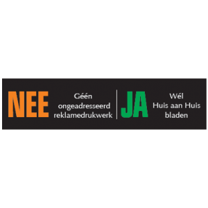 NEE JA 10x2,5cm ongewenste reclame stickers