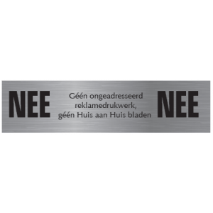 OR-5 RVS NEE-NEE ongewenste reclame 15x3cm