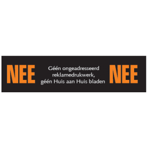 OR-19 NEE NEE sticker 12x3cm ongewenste reclame