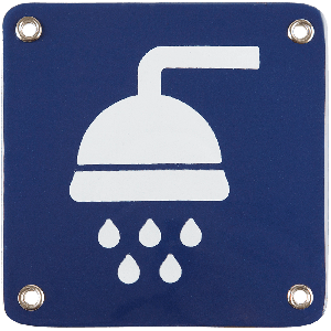 emaille pictogram blauw wc